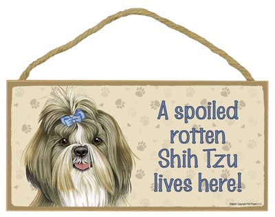 A Spoiled Rotten Rottie Lives Here Cute Dog Sign 5"x5" Wall Or Easel NEW 466